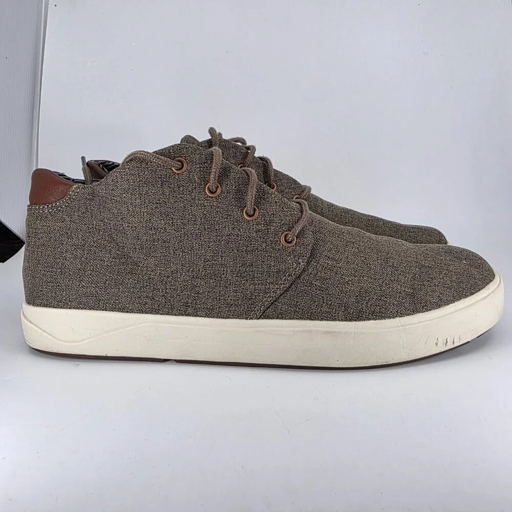 OluKai Nana Hele Mens Waterproof Chukka Boots Size 12 Brown Canvas